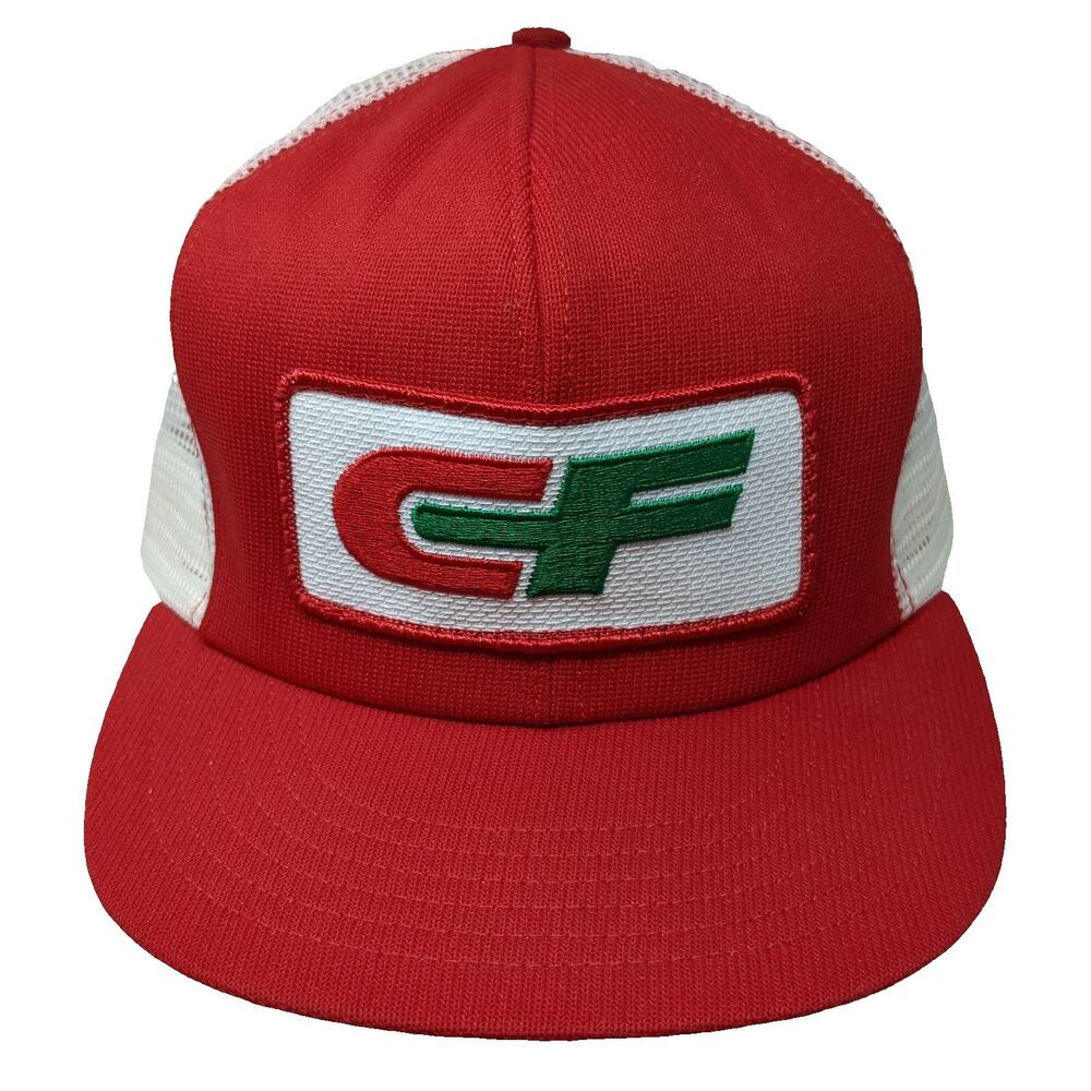 Tonkin Trucker Hat Red White One Size Consolidated Freightways CF Patch USA